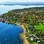 Ariel view of Castine harbor