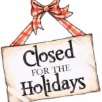Closed for Holidays Christmas